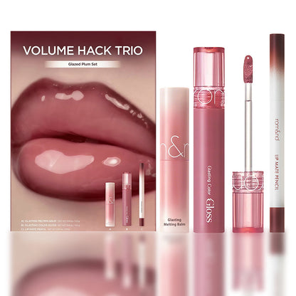 👄👄Final 3 hours 75% off:LIP VOLUME HACK TRIO (3 Shades, Lip Mate Pencil & Melting Balm & Color Gloss)